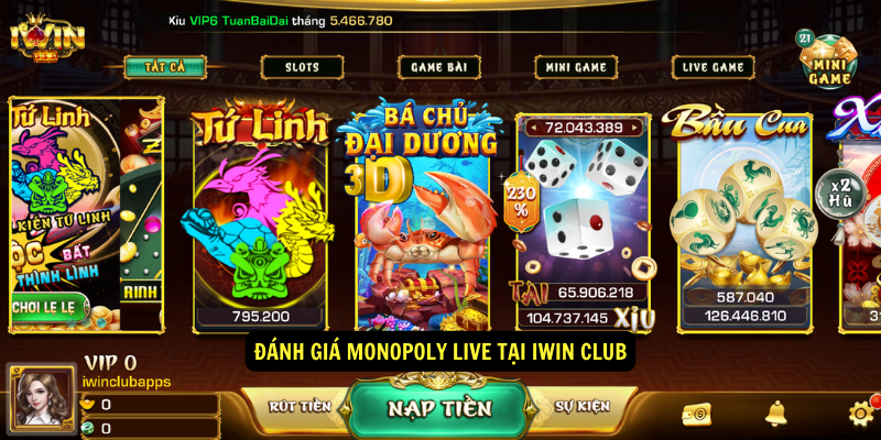 Trải nghiệm Monopoly Live tại Iwin club 5 Đánh giá Monopoly Live tại Iwin club